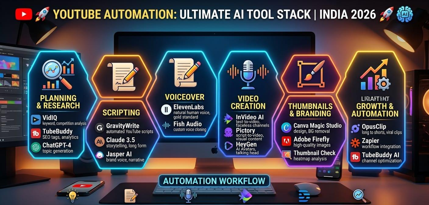 Best AI Tools for youTube Automation (2026 Guide) - Aitoolify